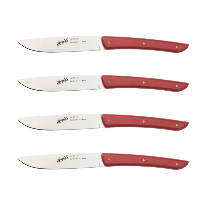 Berkel Set med 4 Röda Steakknivar 11cm