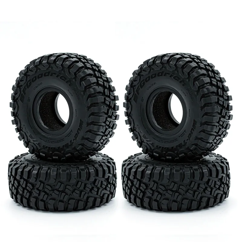 RC Crawler gummidäck RC bildäck 4st Ersättning för 1/10 TRX4 Axial SCX10 90046 SCX10 III svart