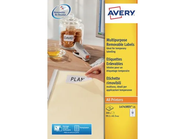 Etikett AVERY avtagb 99,1×42,3mm 360/fp