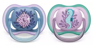 Philips Avent Ultra Air Deco Napp 2-Pack 6-18m, Blå/Lila