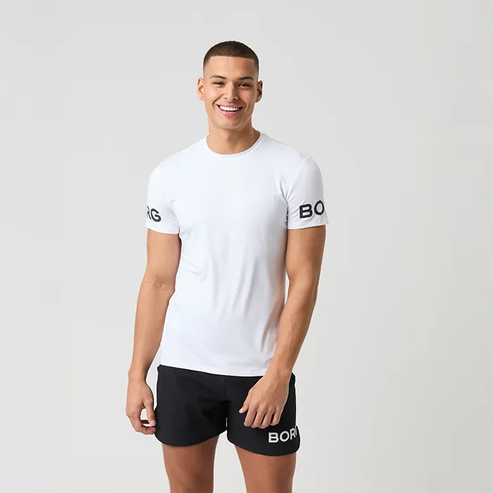 Björn Borg Performance Tee Vit polyester XX-Large Herr