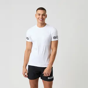 Björn Borg Performance Tee Vit polyester XX-Large Herr