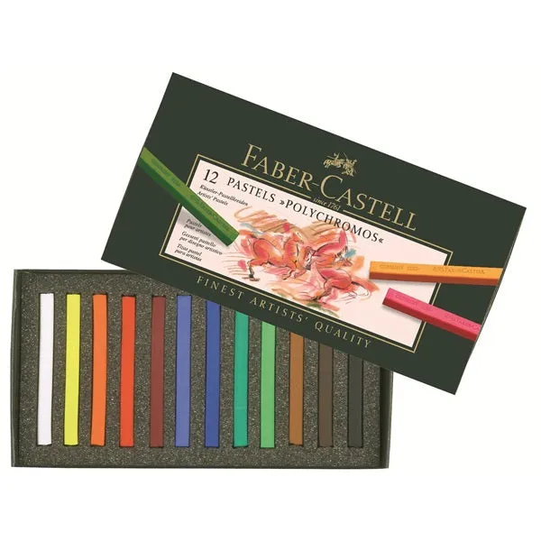 Faber-Castell 128512 Pastellkrita Polychromos 12st i etui (Krita Polychromos 12/etui)