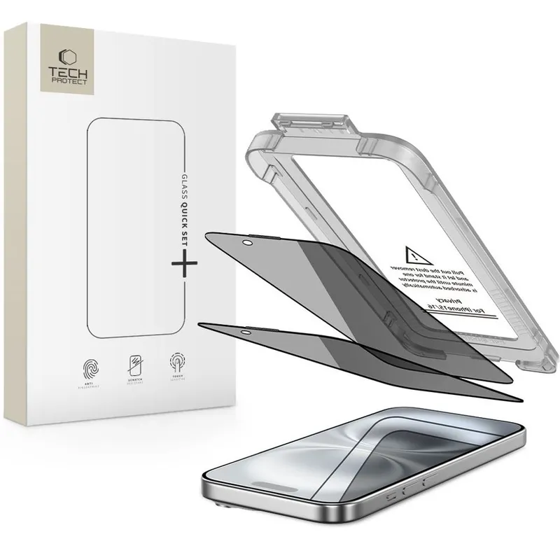 Tech-Protect [2-Pack] iPhone 15/16 Härdat Glas Skärmskydd Privacy