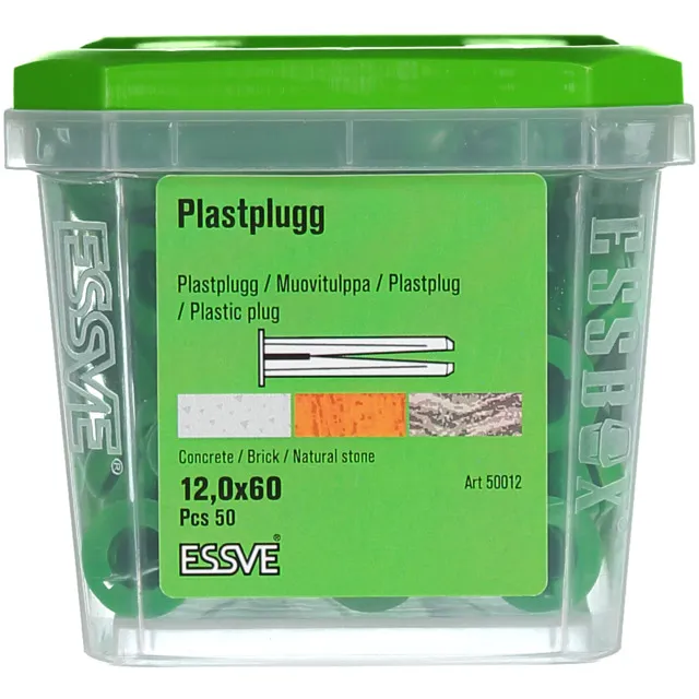 PLASTPLUGG GRÖN 12X60 50P | Beijerbygg Byggmaterial
