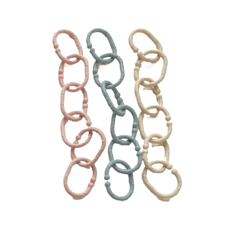 Fresh Kid Barnvagnsringar Beige/Grå/Rosa 18-pack
