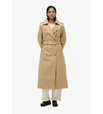 Superdry för kvinnor. W5011871A Klassisk regnrock (L), Beige, Casual, Bomull