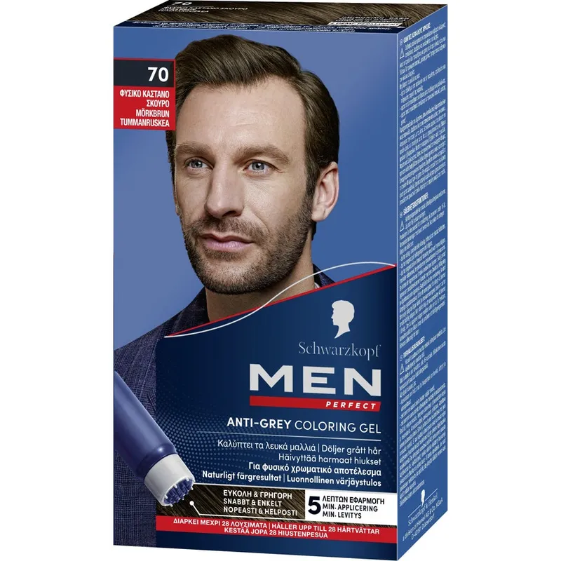 Schwarzkopf Men Perfect Anti-Grey Coloring Gel 70 Dark Brown