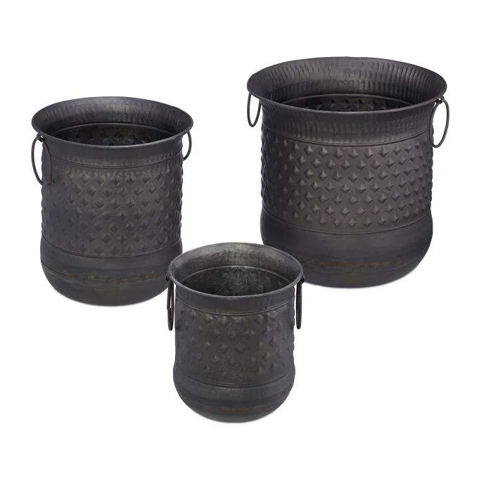 set med 3 antika blomkrukor (#8407)