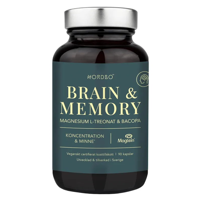 Nordbo Brain & Memory Magnesium 90 kapslar