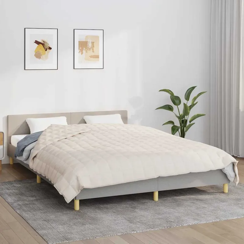 vidaXL Tyngdtäcke gräddvit 200×225 cm 9 kg tyg