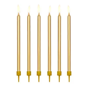 Tårtljus höga | 12-pack | Guld