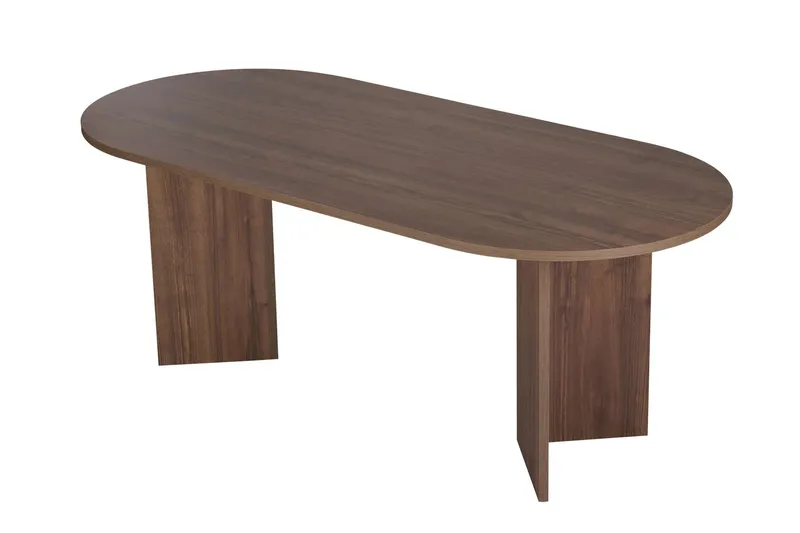 NORDVÄRK Sobelmatbord, ovalt - brun Venezia valnötsmelamin (200×90)