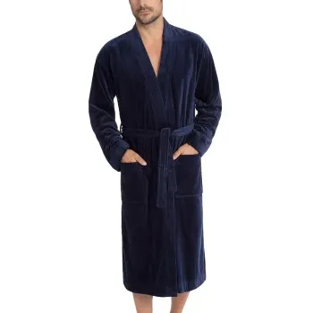 Calida After Shower Men Bathrobe Mörkblå bomull Medium Herr