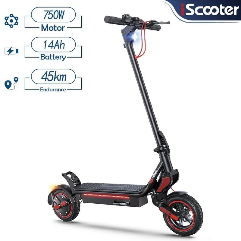 Elektrisk skoter iScooter W8, 750W motor, 48V 14Ah batteri, 9,3 tums däck, topphastighet 40 km/h, räckvidd 40 km, hopfällbar ingen logotyp