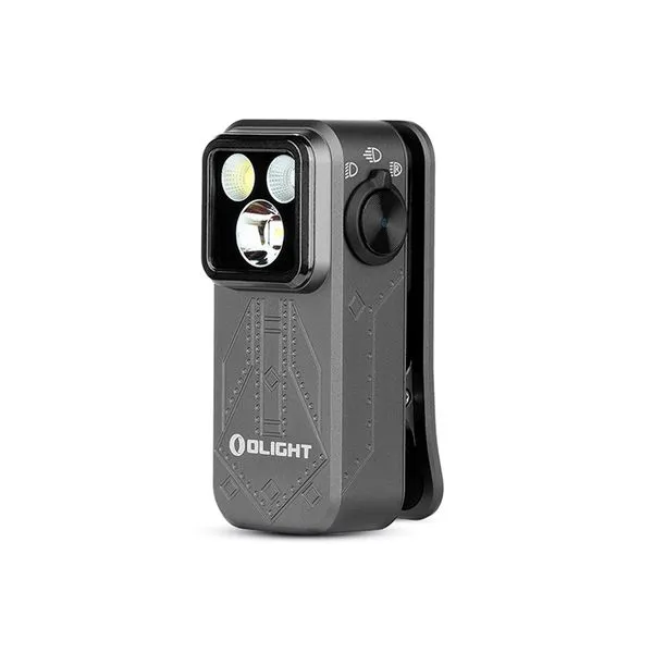 Ficklampa OLIGHT Oclip Pro – 500 lm / 57 mm / Laddbar, Mörkgrå