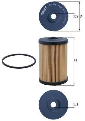 Bränslefilter MAHLE KX 68D