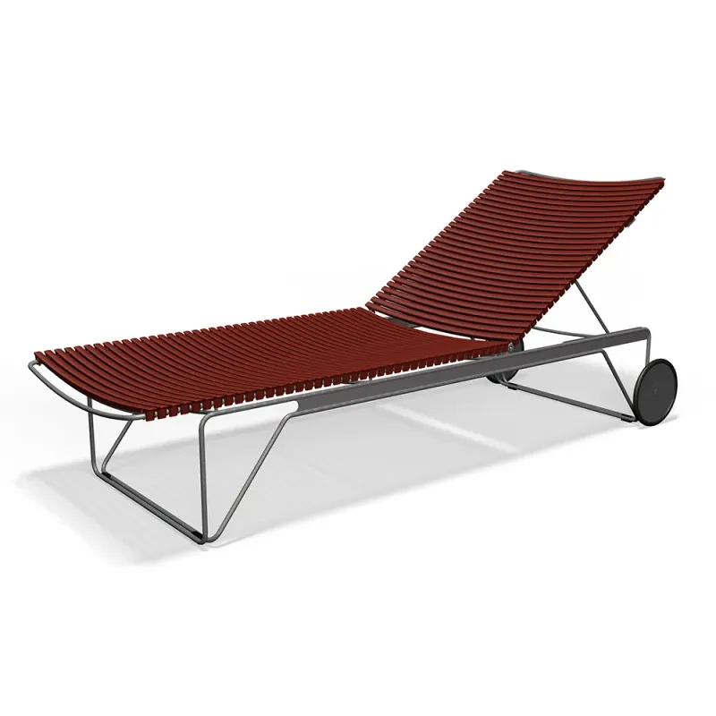 Houe, Click Adjustable chaise longue Paprika. Frame: Grey
