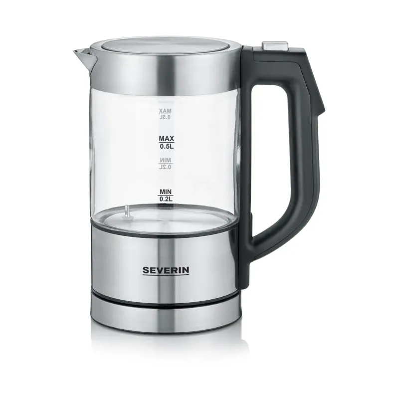 Severin WK 3458 vattenkokare 0,5 l 1100 W Svart, Transparent