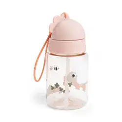 Done by Deer Vattenflaska m. Sugrör - Tiny Farm - 280ml - Powder