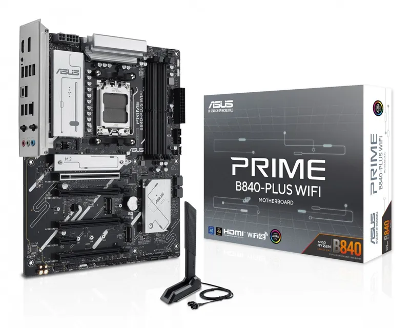 Asus Prime B840-Plus Wifi Moderkort - AMD B840 - AMD AM5 - DDR5 RAM - Atx