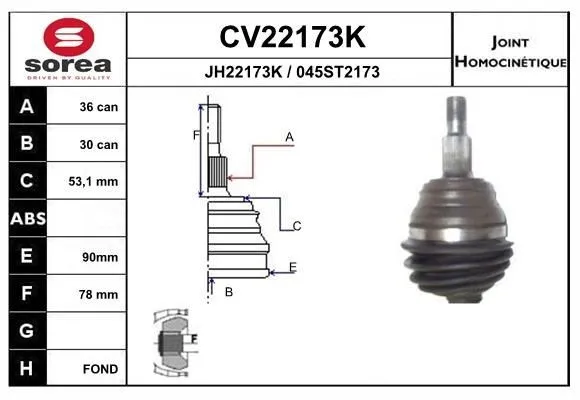 Ledsats, drivaxel EAI CV22173K