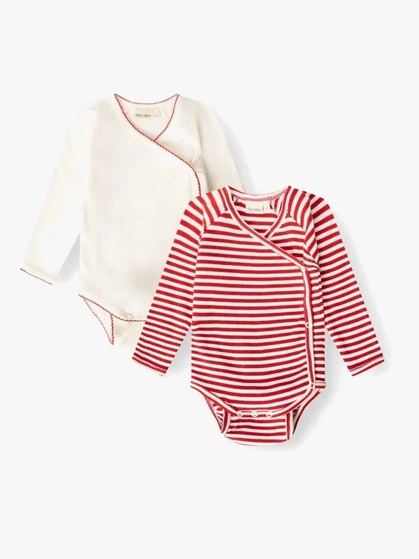 That’s Mine Juma Omlottbody 2-Pack, Red Stripe, 62, Bebiskläder