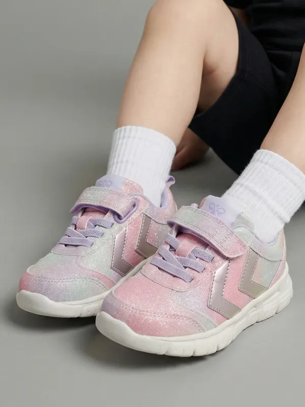 Hummel Crosslite Glitter Infant Sneakers, Multicolor Pink, 24
