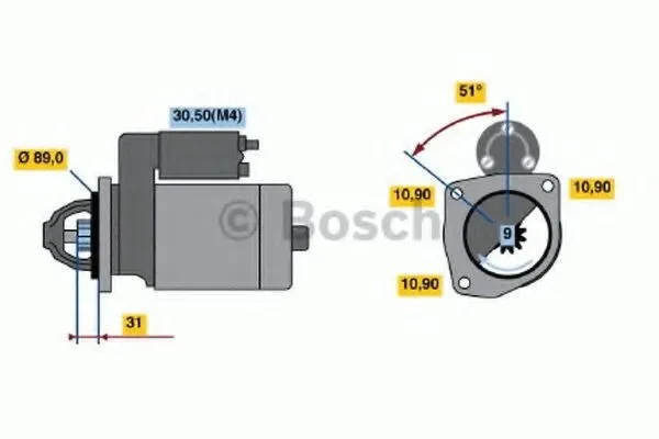 Startmotor BOSCH 0 986 021 000