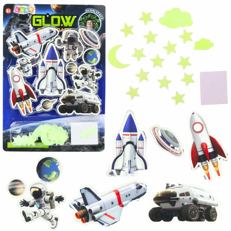Glow-in-the-Dark Space Wall Stickers - Ships & Stars