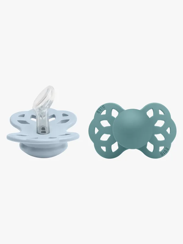 BIBS Infinity Napp 2-pack Stl 1 Anatomical, Baby Blue/Island Sea