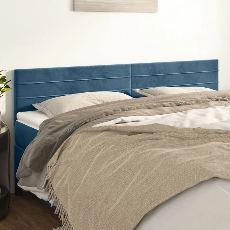 vidaXL Sänggavlar mörkblå 160x5x78/88 cm sammet