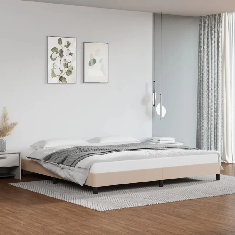 vidaXL Sängram cappuccino 200×200 cm konstläder