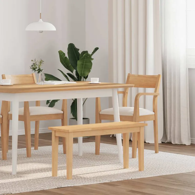 vidaXL Bänk 90 cm massivt trä gummi (#2784)