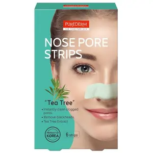 Purederm, nose pore strips, tea tree, 6 strips