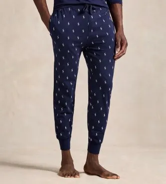 Polo Ralph Lauren för män. 714844764001 Marinblå stickad pyjamas-joggingbyxa (XXL), Hemkläder, Bomull, Marino