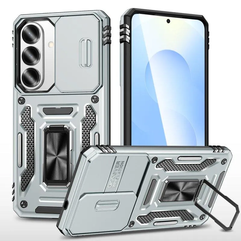 Mobilskal för Samsung Galaxy S26 Plus Kickstand PC + TPU – Grå (#5731)
