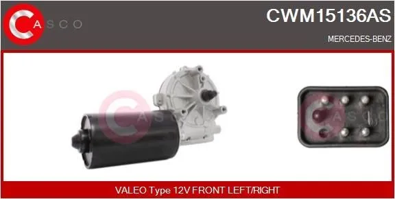 Vindrutetorkarmotor CASCO CWM15136AS