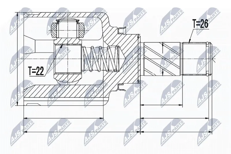 NTY NPW-RE-050 Ledsats, drivaxel