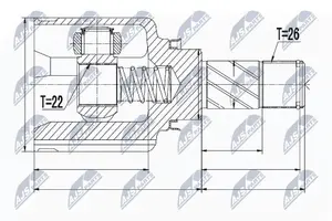 NTY NPW-RE-050 Ledsats, drivaxel