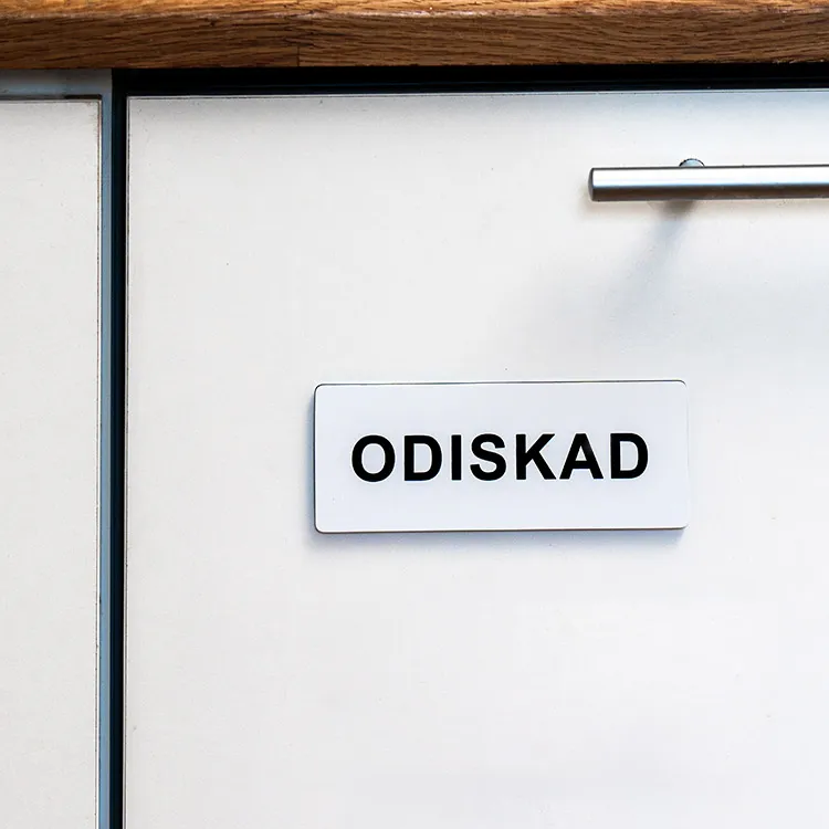 Diskmagnet, Vit, Diskad/Odiskad, Svart text