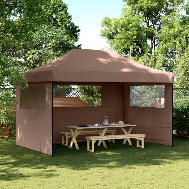 Vidaxl Pop-Up Festtält med 3 Väggar, Brun (#1755)