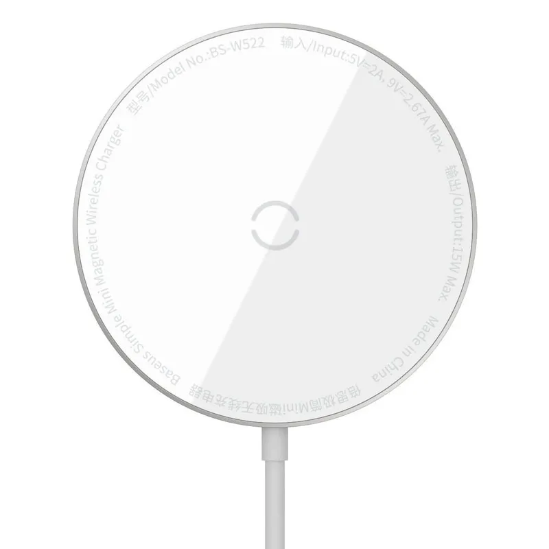 Simple Mini magnetisk trådlös laddare, MagSafe 15W - Vit