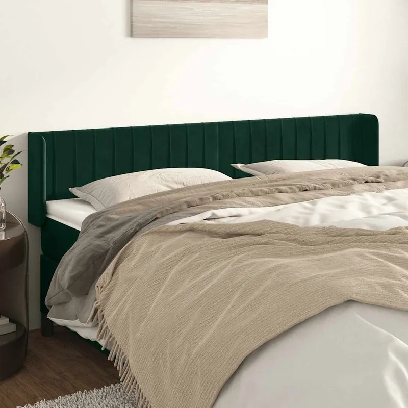 vidaXL Sänggavel med kanter mörkgrön 163x16x78/88 cm sammet (#9274)