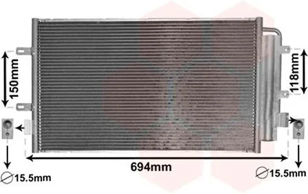 Kondensor, klimatanläggning VAN WEZEL 28005127