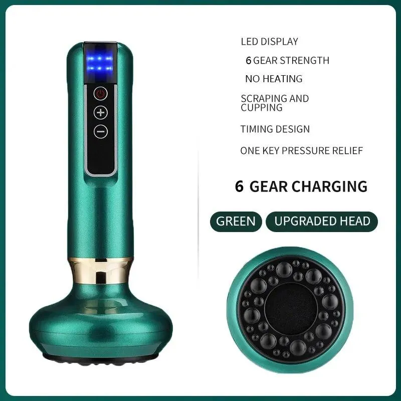 12 växlar Elektrisk Vakuum Koppning Massager Kropp Professionell Koppningsterapi Massageset Sugkopp Terapi Uppvärmning Guasha Verktyg UNITED KINGDOM (#2580)
