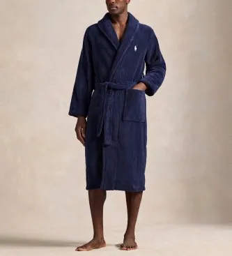 Polo Ralph Lauren för män. 714853990001 Marinblå morgonrock i bomullsfrotté (L-XL), Hemkläder, Marino