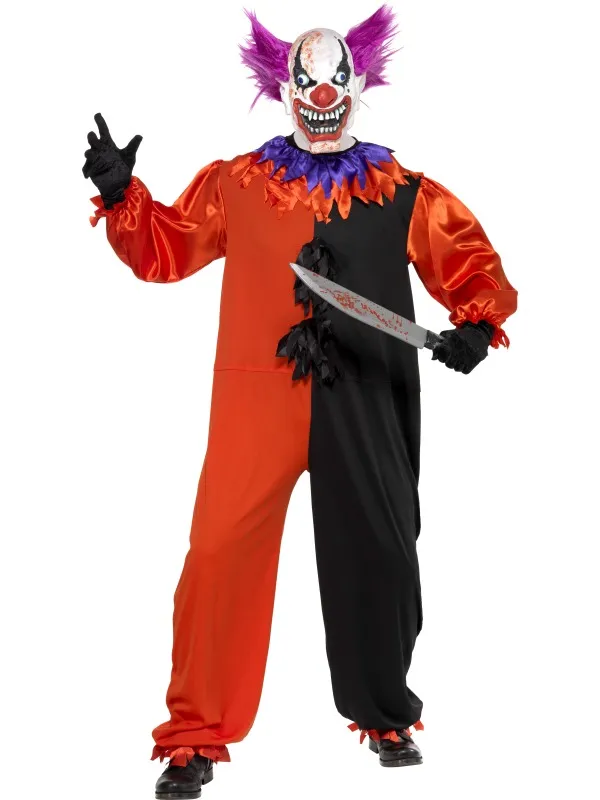Läskig Elak Clown-Dräkt L