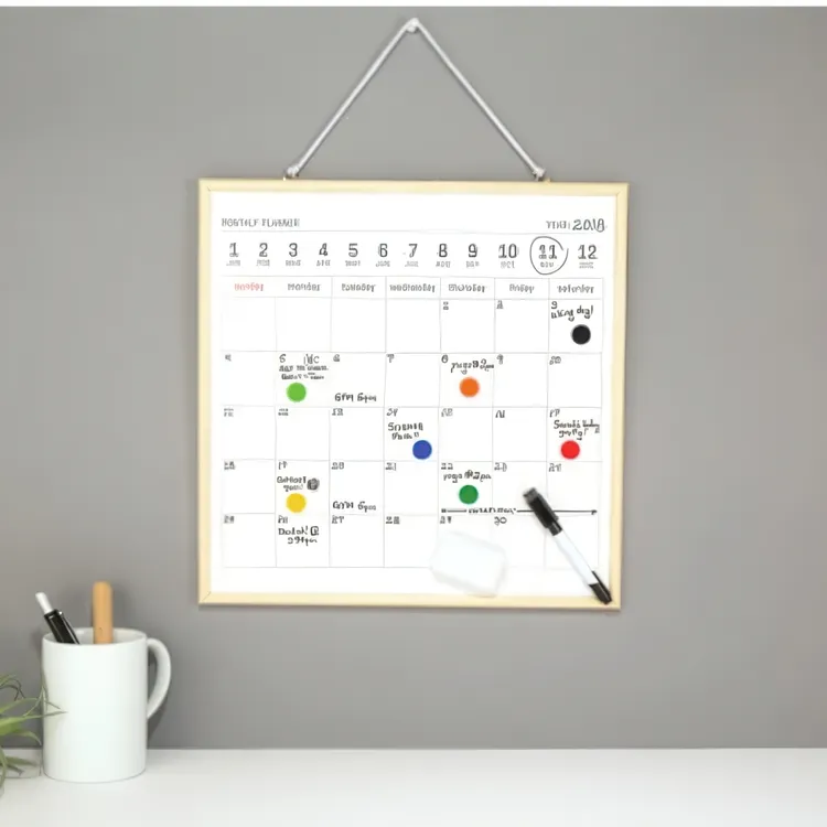 Whiteboard veckoplanerare inklusive penna, magneter och radergummi Kikkerland