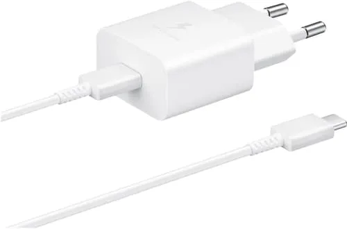Nätladdare usb-c 15w pd afc + usb-c-kabel vit
